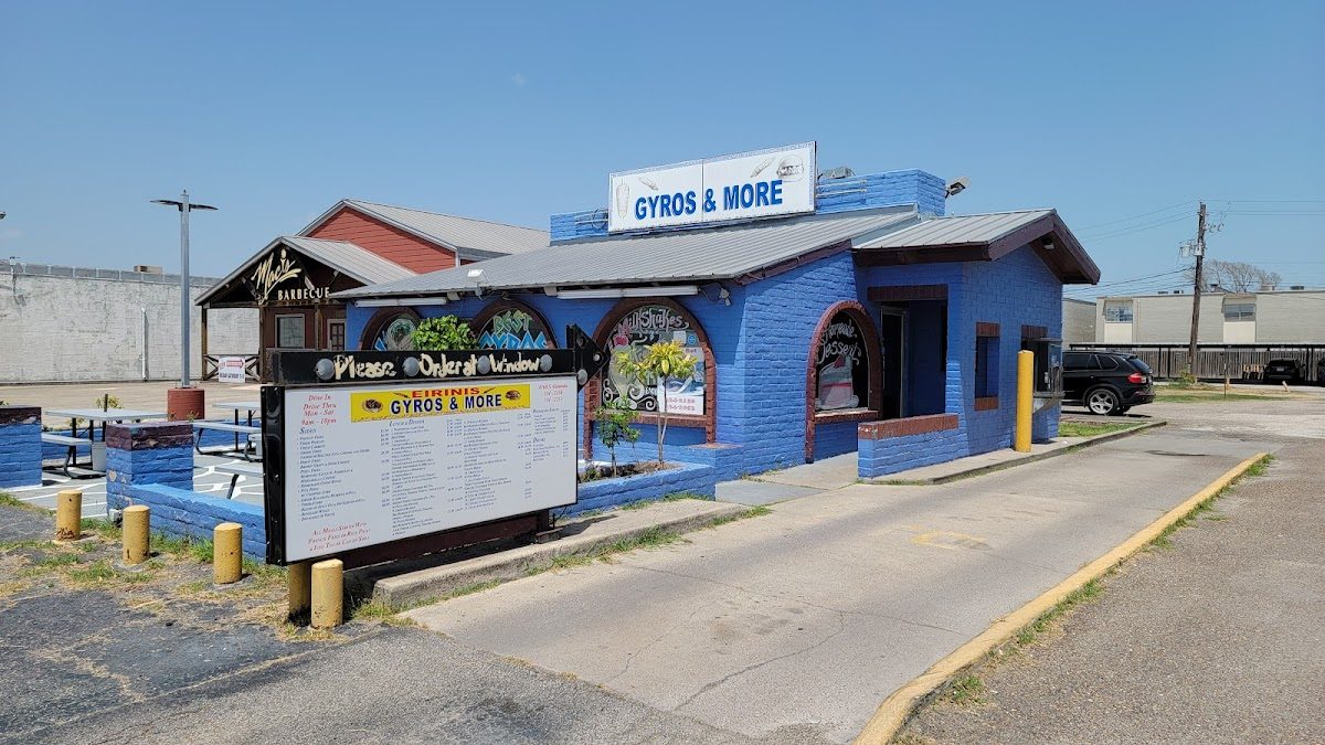The blue Eirini's Gyros and More building on South Alameda Street in Corpus Christi